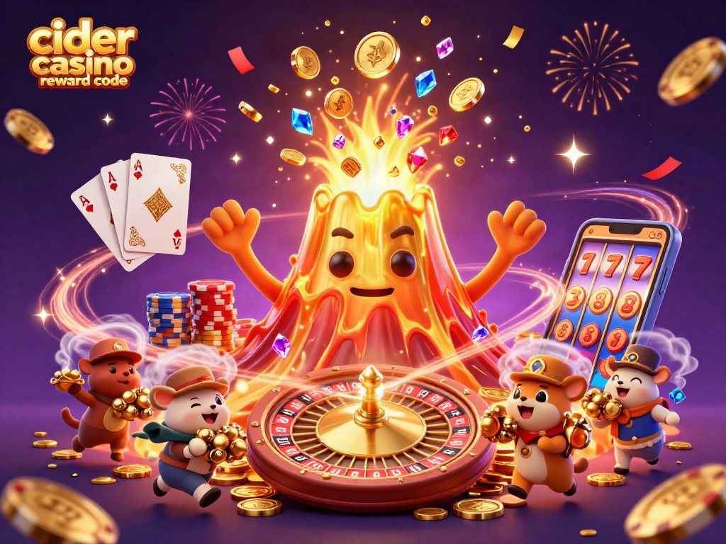 Experience exhilarating wins with cider casino reward code in a vibrant casino illustration.