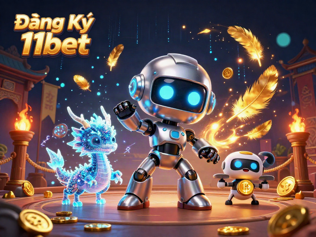 Experience thrilling excitement with Đăng Ký 11bet, featuring vibrant casino imagery and neon cyberpunk aesthetics.