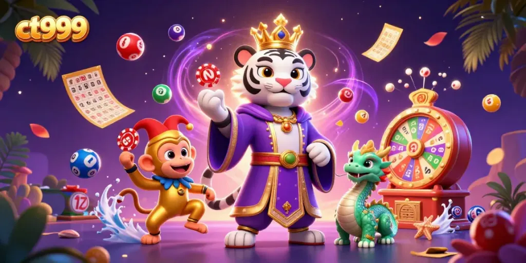Engage with the thrilling ct999 gaming experience, showcasing dynamic casino elements and lively characters.