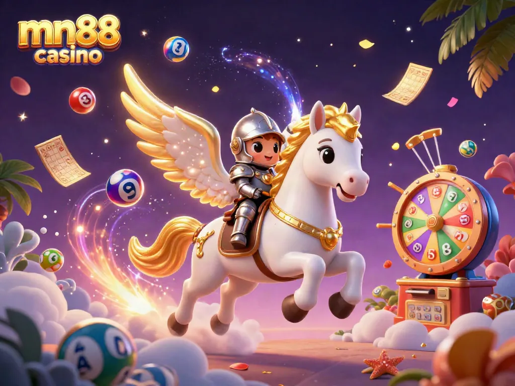 Experience the excitement of mn88 casino with thrilling games and vibrant lottery elements in a dynamic 3D scene.