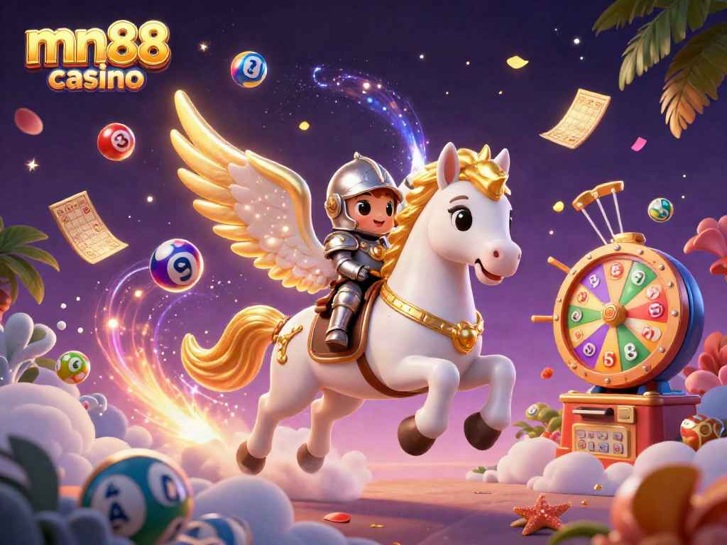 Experience the excitement of mn88 casino with thrilling games and vibrant lottery elements in a dynamic 3D scene.