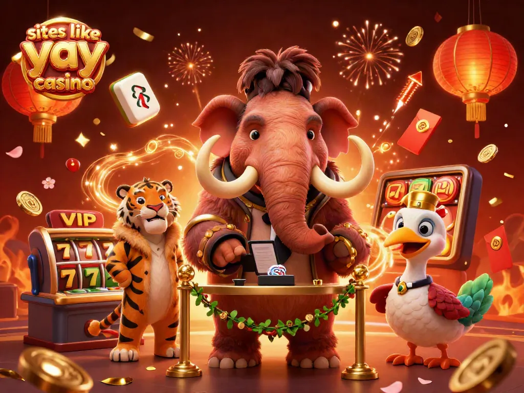 Discover top games at sites like yay casino, featuring 3D characters in an animated casino scene.