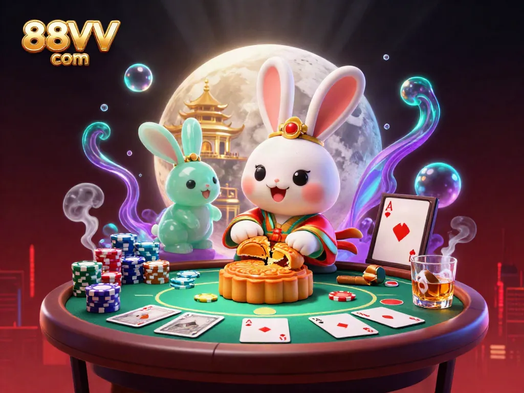 Experience the vibrant action of 88VV com in this ultra-detailed casino scene with poker elements.