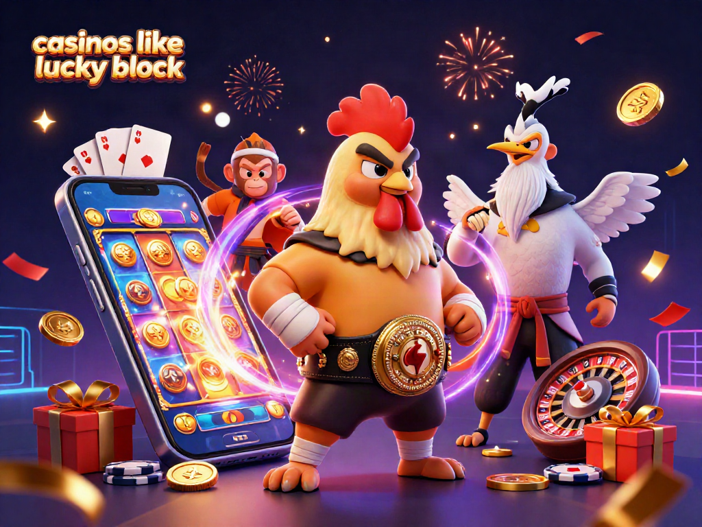 Engage in exciting gameplay at casinos like Lucky Block with vibrant character action.