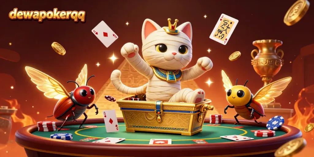 Experience thrilling gameplay at dewapokerqq with vibrant casino elements and dynamic characters.