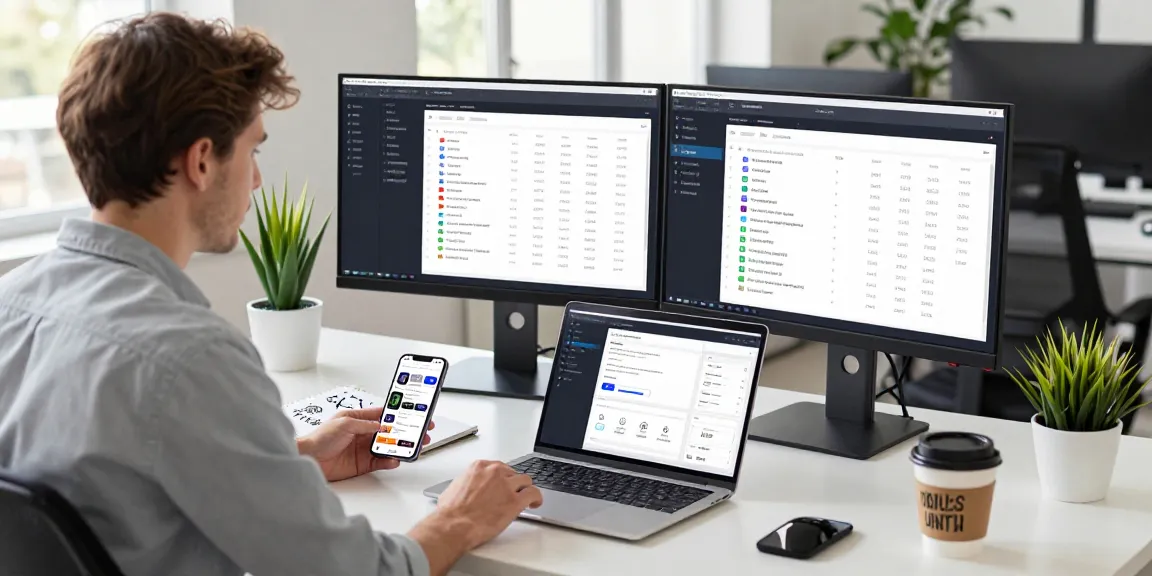 Buy android installs in a modern digital marketing workspace with app analytics.