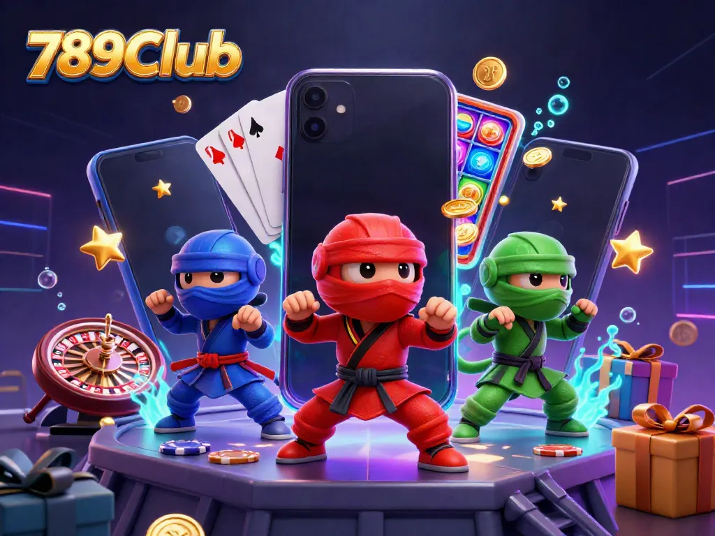Experience the excitement of 789Club with colorful slot games and ninja chameleons in action.