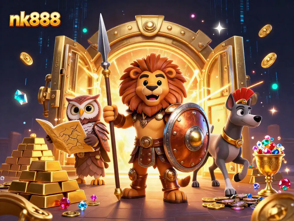 Experience thrilling wins in nk888 with a powerful Spartan lion leading a winning team of strategists and messengers.