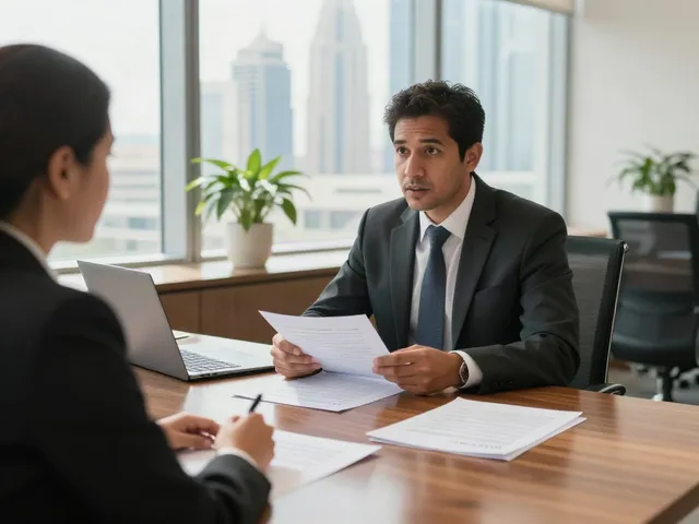 Extradition lawyer Dubai consulting with a client in a modern office.