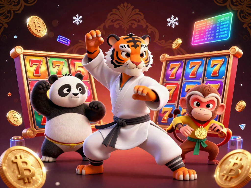Experience thrilling slots action with LGOLUX amidst colorful characters and casino elements.