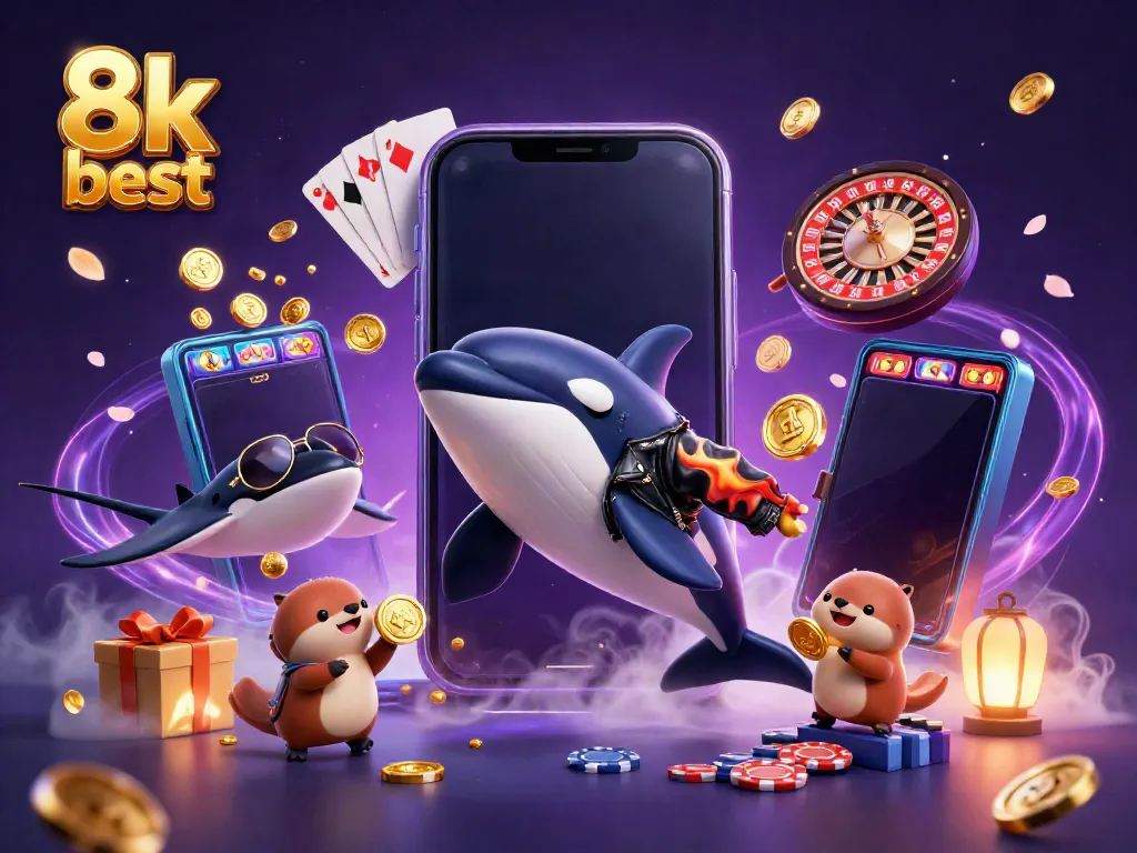Experience the vibrant world of casino gaming with the 8k best featuring an energetic scene of characters capturing golden coins.