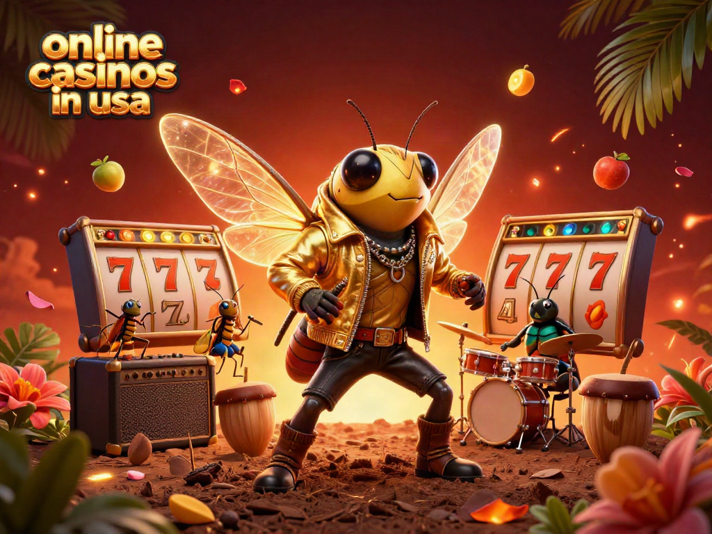 Experience the excitement of online casinos in usa with vibrant slot reels and animated characters.