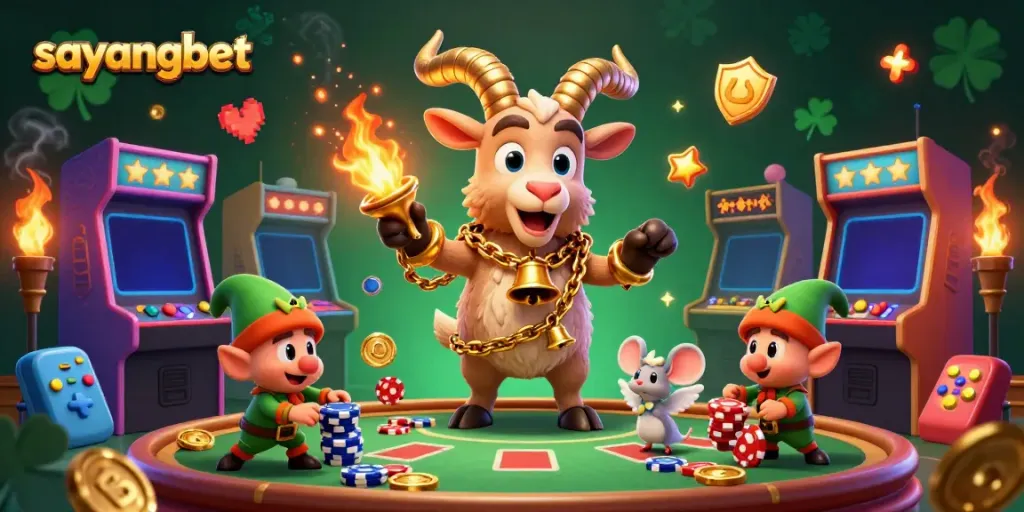 Experience the thrill of sayangbet as characters navigate an exciting casino scene filled with vibrant games.