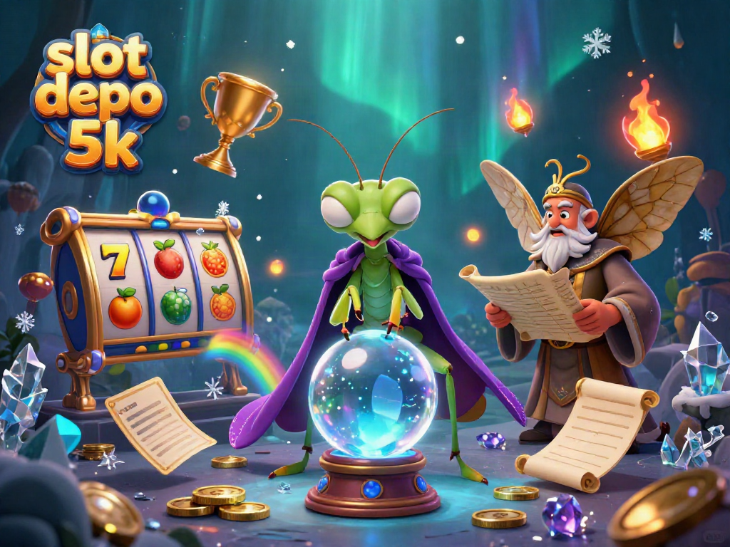 Play dynamic slot games with slot depo 5k, featuring colorful reels and lucky symbols in an engaging scene.