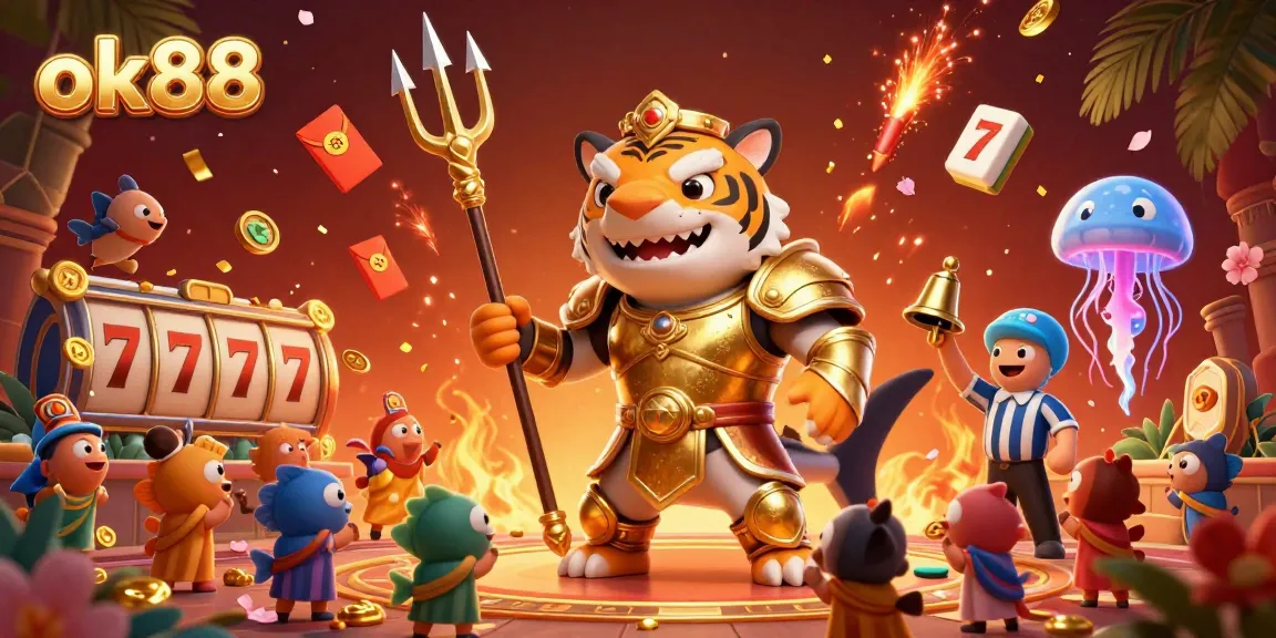 Engage with ok88's thrilling casino experience featuring vibrant underwater action and dynamic game elements.