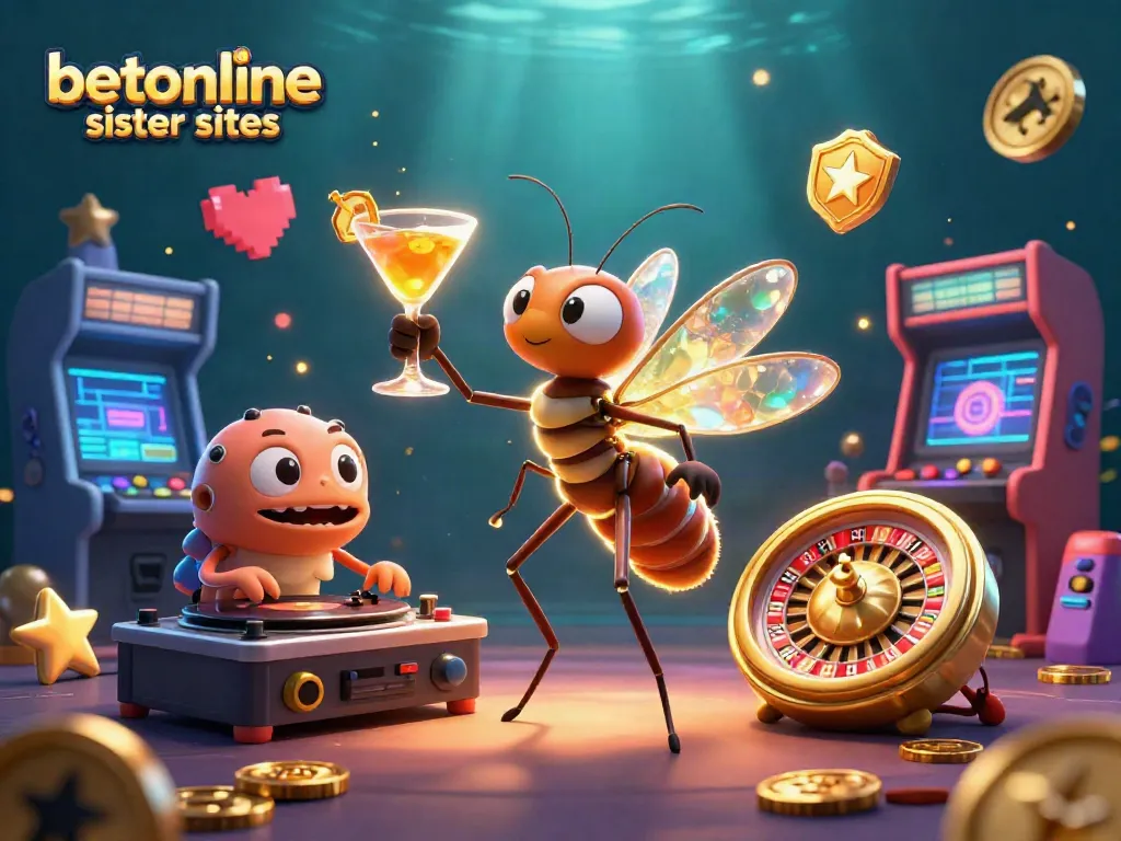 Engage with betonline sister sites showcasing vibrant casino characters and colorful gaming elements.