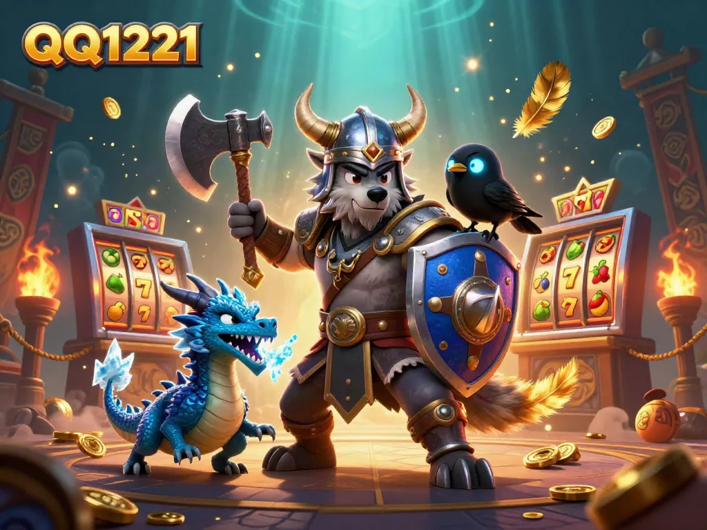 Experience thrilling slots action in the QQ1221 vibrant gaming arena with epic characters and dynamic elements.